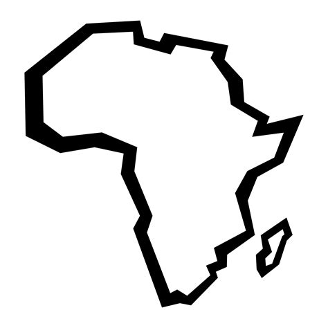 Detailed Map Of Africa Continent In Black Vector Image Images