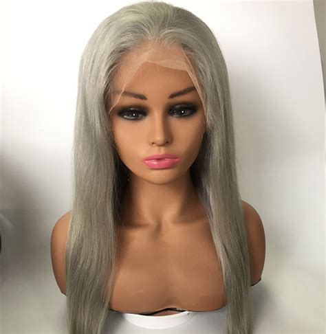Grey Wig Human Hair Lace Front Full Lace Wig With Baby Hair Yl