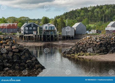 Fishermen S Sheds In The Cove Stock Image Image Of Building Village