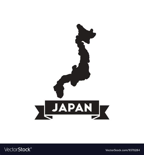Flat Icon In Black And White Japan Map Royalty Free Vector