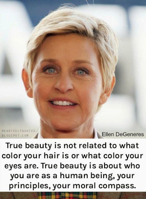 ellen degenerese quote about color and beauty on the image is an older woman s face