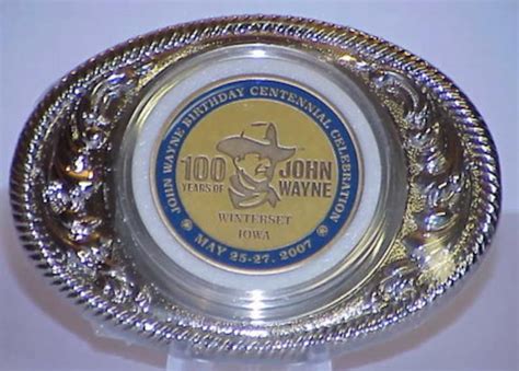 John Wayne 100th Birthday Deluxe Belt Buckle 999 Silver Plated New In