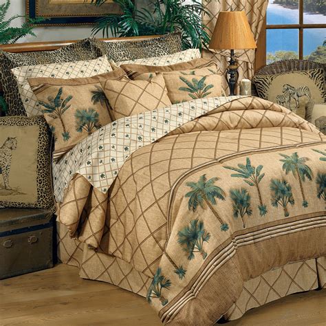 It features tropical palm trees on soft, elegant tapestry fabric. Pin by Kimlor Mills on Kona | Comforter sets, Tropical ...
