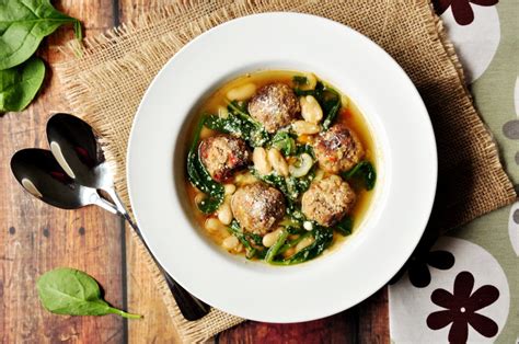 Meatball Soup With Spinach Thats Healthier Than Italian Wedding Soup