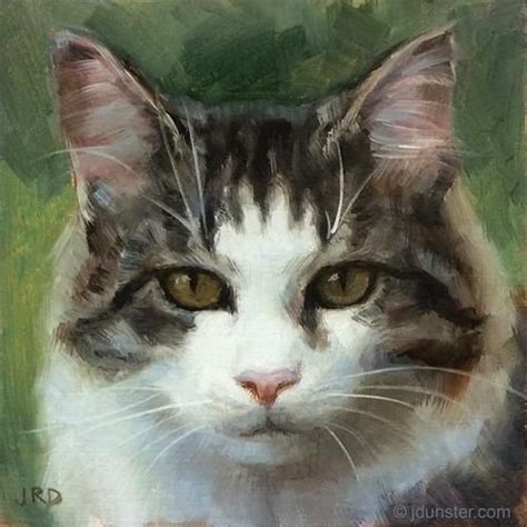 A Painting Of A Cat With Brown Eyes