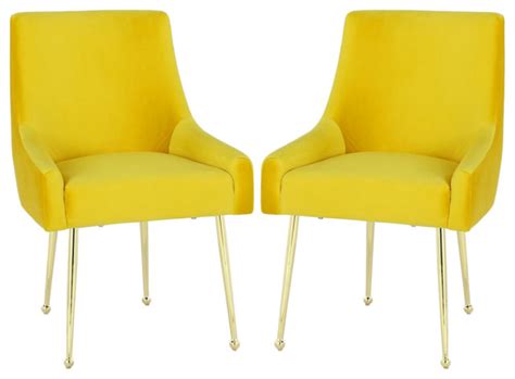 Mustard Yellow Dining Chairs Chic Contemporary Dining Room With
