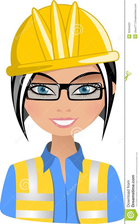 Female Engineer Clipart Smiling Woman Architect Illustration Featuring
