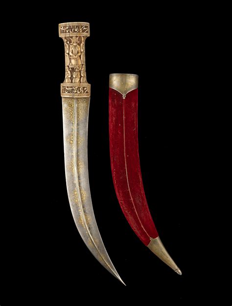 bonhams a large qajar walrus ivory hilted dagger persia 19th century