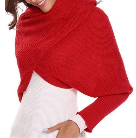 In Style Knit Scarf With Sleeves Warm Fashion Fashion Sweater Scarf