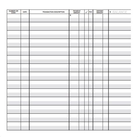 Printable Checkbook Register Free Tecnoasl
