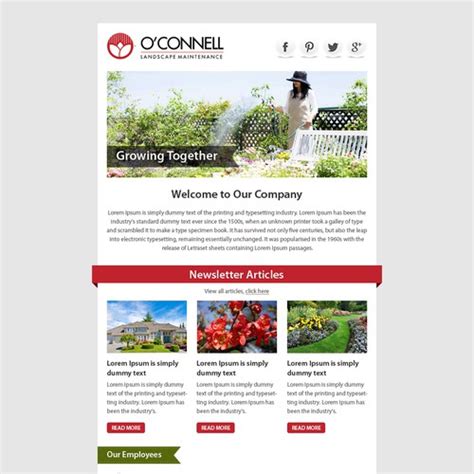 Create A Email Newsletter Template For A Cutting Edge Landscape Company