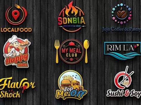 3d Food Restaurant Bakery Coffee Shop Bbq And Food Truck Logo