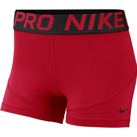 Nike Nike Womens Pro 3 Shorts Gym Redblack Small