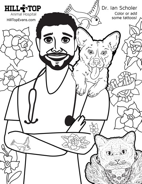 Family and jobs coloring pages for kids. Kids Coloring Pages - Hill Top Animal Hospital
