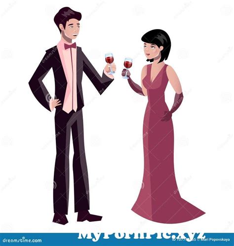 Male Female Couple Elegant Clothes Male Female Couple Elegant Clothes Vector Illustration