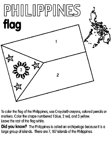 Philippines On Flag Coloring Pages Philippine Flag