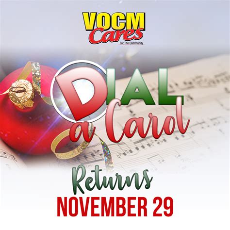 Save The Date Dial A Carol Is Back November 29 Vocm Cares Foundation