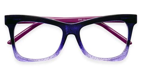 W2042 Rectangle Purple Eyeglasses Frames Leoptique