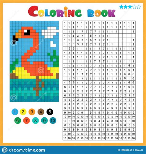 Pole vault color by number. Flamingo. Color By Numbers. Coloring Book For Kids ...