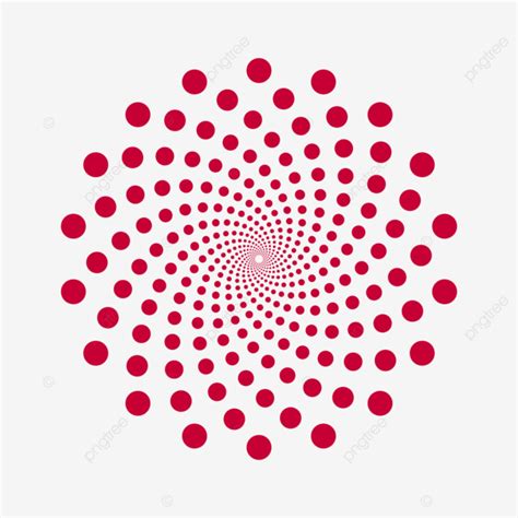 Dotted Swirls Vector Art Png Isolated Red Fibonacci Dotted Swirl
