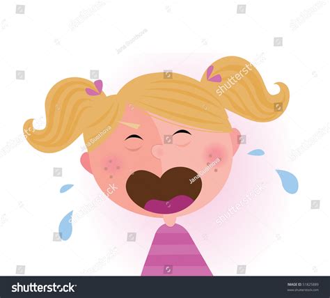 Crying Baby Girl Crying Small Child Stock Vector 51825889