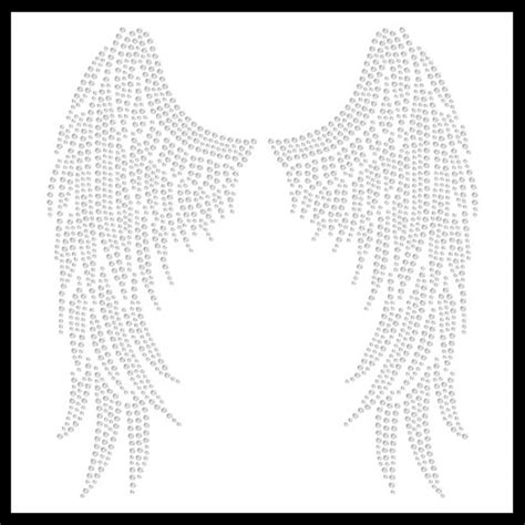 angel wings wing rhinestone iron on transfer hotfix bling etsy