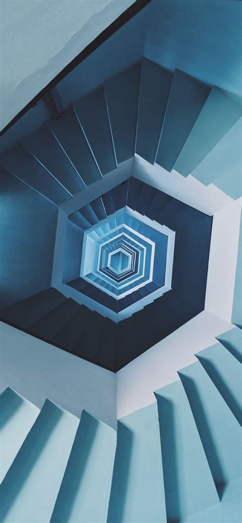 Blue Spiral Staircase Iphone X Wallpapers In 2020
