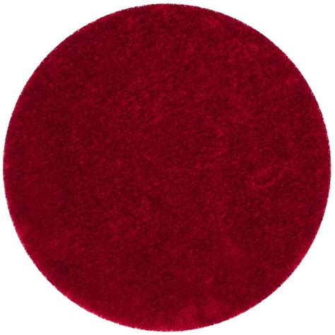 Safavieh Luxe Shag Red 6 Ft X 6 Ft Round Area Rug Sgx160e 6r The