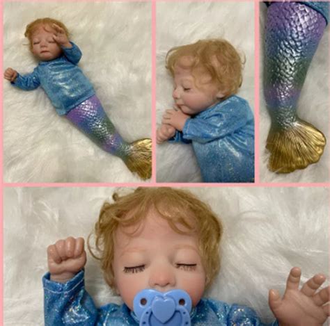 Mermaid Reborn Doll 15 Inches Hand Rooted Hair Etsy