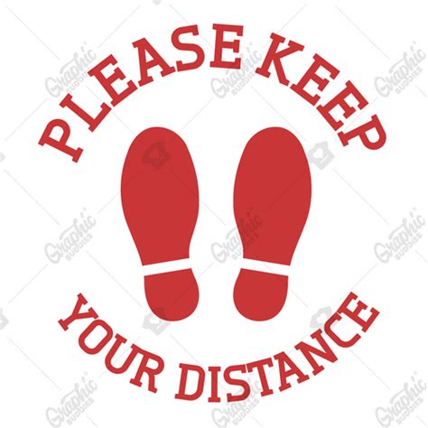 Graphic Buddies Please Keep Your Distance Floor Sticker Social