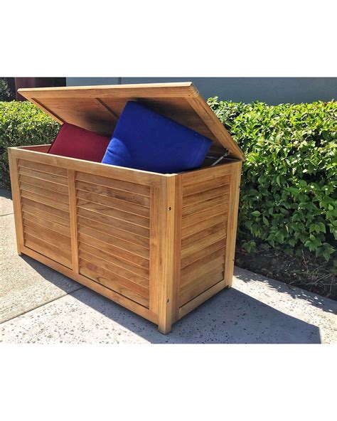 Curated Maison Martha Teak Outdoor Storage Box Gilt Outdoor Storage