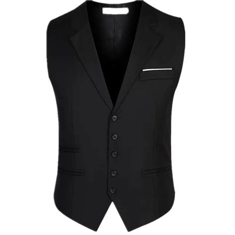 Buy Men Vest Black Gray Blazer Collar Sleeveless Suit Vests Classic Dress Slim