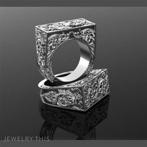 Scroll Work Signet Ring Custom Jewelry By Jewelrythis