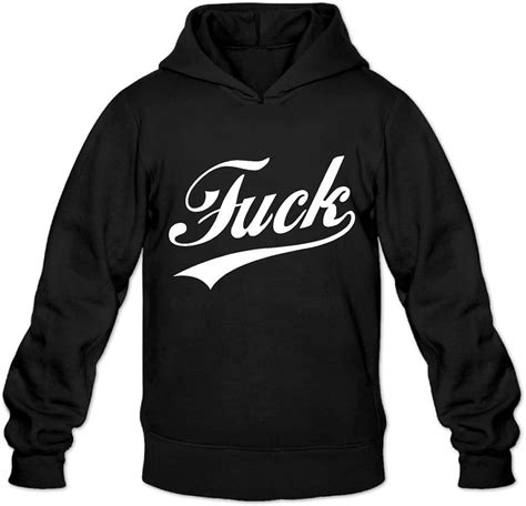 Fuck Pullover Hoodies Fashion Hooded Sweatshirt Mens Black Clothing
