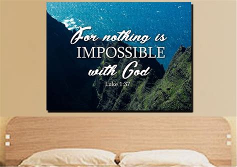 Luke 137 For Nothing Is Impossible With God Canvas Wall Art Print