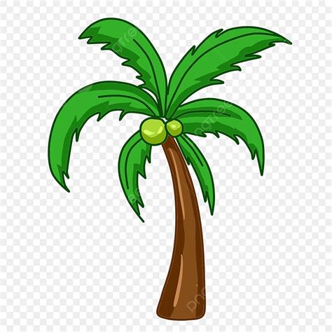 Coconut Palm Tree Clipart Vector Green Cartoon Coconut Tree Tree