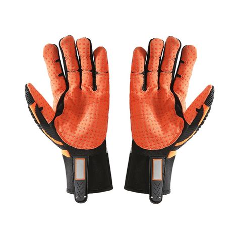 Orange Professional Heavy Duty Safety Mechanical Tpr Work Gloves