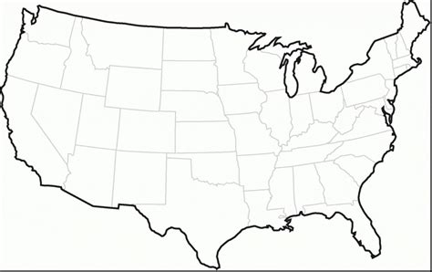 United States Map Unlabeled Refrence Blank Map Usa Us Blank Map Usa Us Map Unlabeled Printable