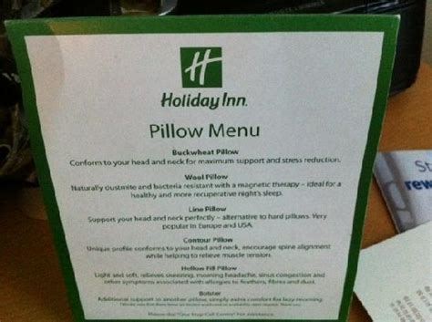 Holiday inn roadhouse makes every effort to insure that the prices and items listed on our menus are up to date and correct. Pillow Menu - great concept - Picture of Holiday Inn Melaka, Melaka - TripAdvisor