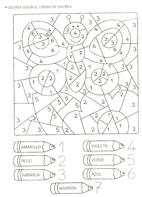 Dibujos Para Pintar Siguiendo Numeros - Para Colorear