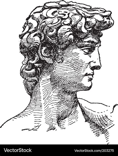 Michelangelo David Sketch Royalty Free Vector Image