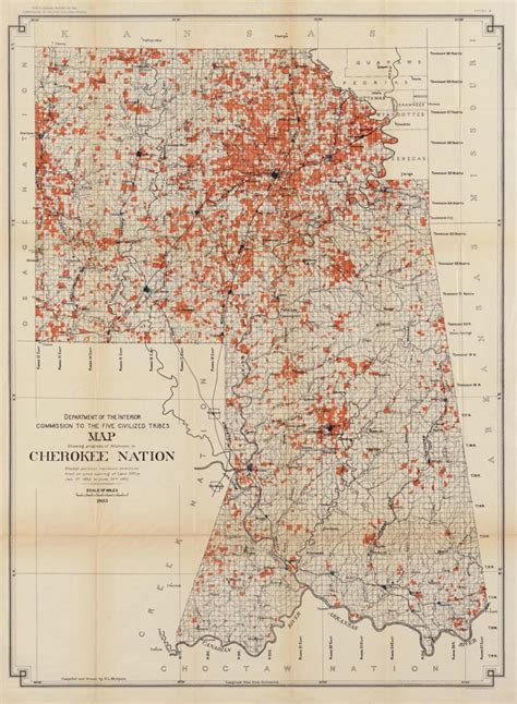 1903 Map Of The Cherokee Nation Oklahoma Etsy