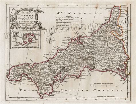 A New Map Of Cornwall Drawn From The Best Authorities Original Hand