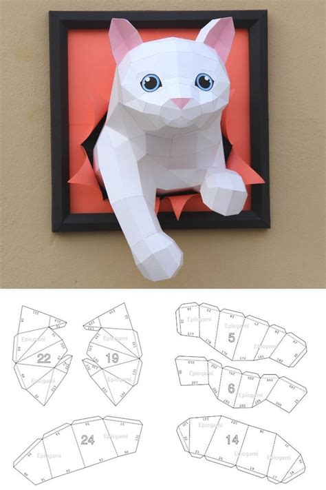 This Cat Papercraft Template Designed Specially For Cat And Animal