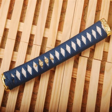 Classic Nice Japanese Sword Katana Handle Tsuka With Blue Silk Ito