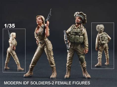 135 Resin Model Figure Female Lady Girl Soldier Unassembled And