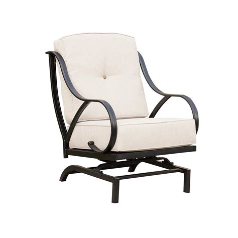 Patio Festival Metal Outdoor Rocking Chair With Beige Cushions Pf19110