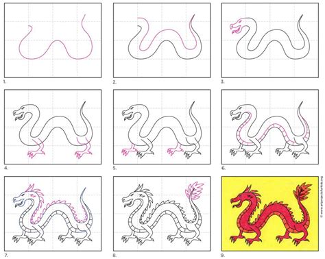 Easy How To Draw A Chinese Dragon Tutorial Video And Dragon Coloring