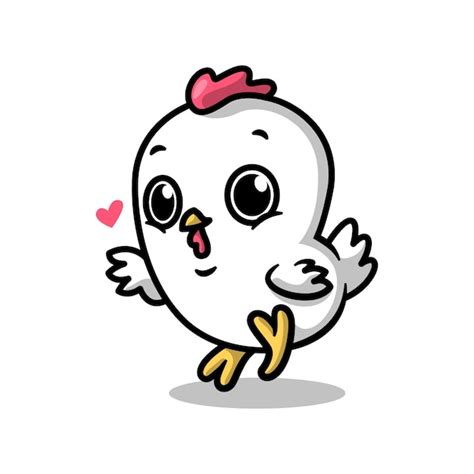 premium vector a cute chicken is showing love cartoon mascot