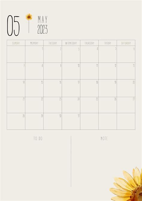 Printable May 2023 Calendar Minimalist May Calendar 2023 Monthly May